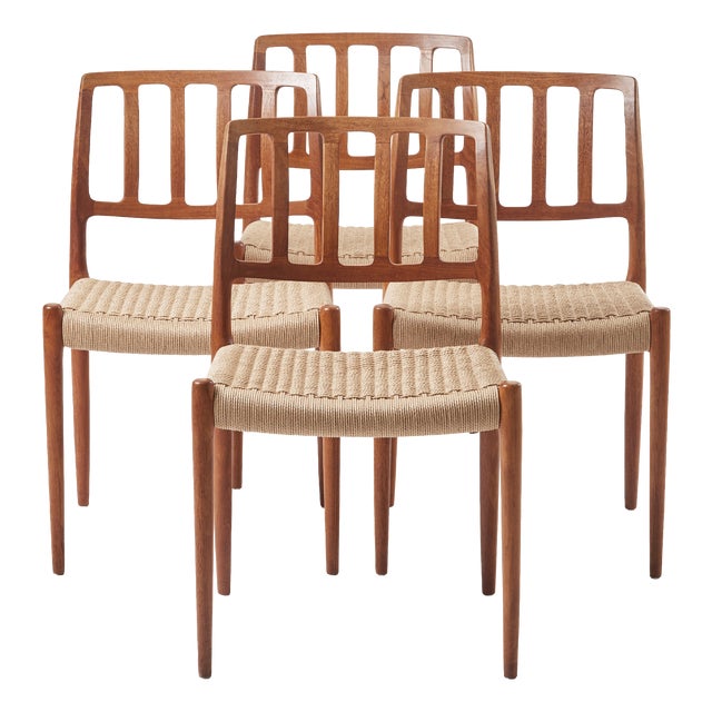 Model 83 Dining Chairs by Niels Otto Møller for J.L. Møller Mobelfabrik, 1960s, Set of 4 For Sale