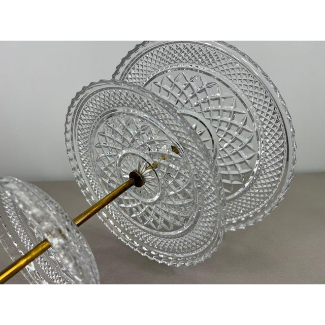 Gold Vintage Crystal Three-Tier Cake Stand Serving Tray For Sale - Image 8 of 10