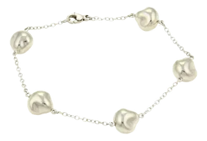 Tiffany & Co. Peretti Sterling Silver 5 Nugget Charm Bracelet