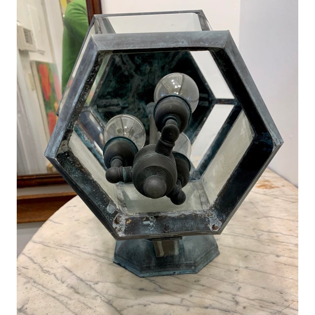 Vintage Verdigris Mid Century Copper Lantern Chairish