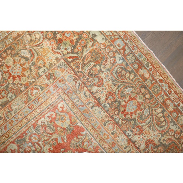 Square Antique Persian Sarouk, 13'6'' X 12'6'' For Sale - Image 12 of 16