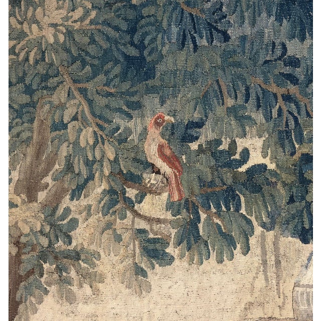 18th Century French Aubusson Verdure Tapestry With Château Landscape For Sale - Image 11 of 12
