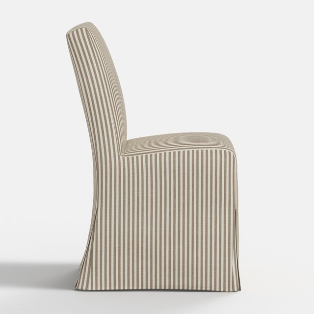 Slipcover for Stoffer Home x Cloth & Company for Lindy Dining Chair in Jane Stripe Burlap For Sale In Chicago - Image 6 of 7