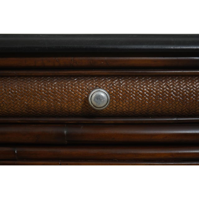 Pair of Thomasville Ernest Hemingway Rattan & Stone Cabinets For Sale - Image 10 of 18