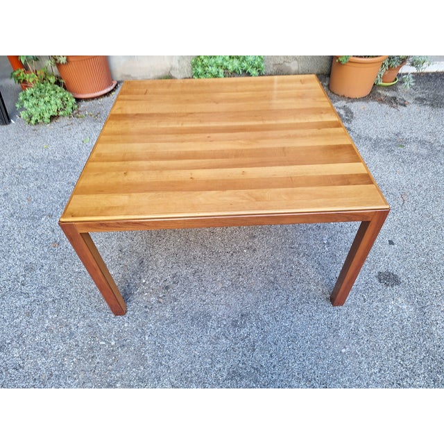 Wood Square Dining Table in Light Wood by Carlo Scarpa for Stildomus, 1970s For Sale - Image 7 of 7