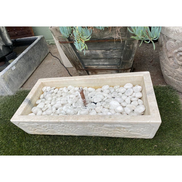 Vintage White Marble Bird & Blossom Fountain For Sale In Los Angeles - Image 6 of 7