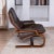 Pair of Brown Leather Scandinavian Cantilever Bentwood Sling Chairs For Sale - Image 11 of 13