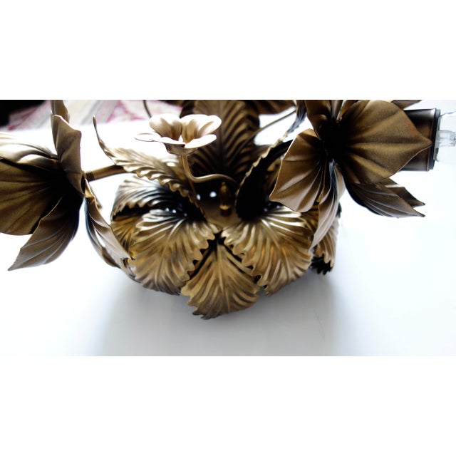 Metal Gold-Plated Metal 3-Bulb Ceiling Lamp from Schröder, 1970s For Sale - Image 7 of 9