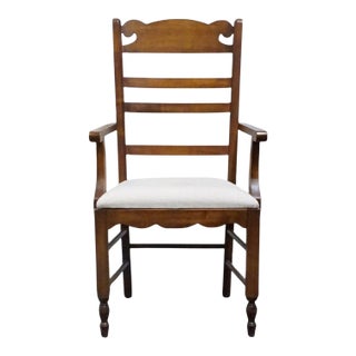 Pennsylvania House Early American Country Style Ladderback Dining Arm Chair For Sale