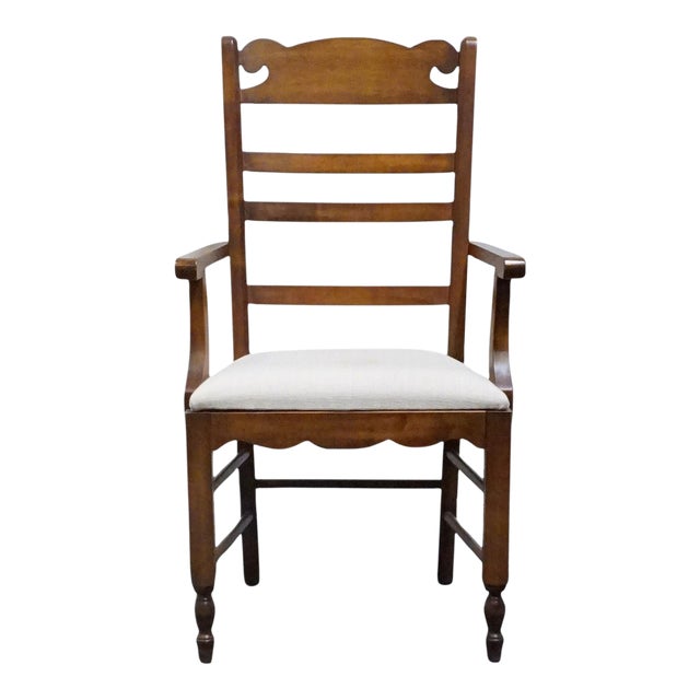 Pennsylvania House Early American Country Style Ladderback Dining Arm Chair For Sale