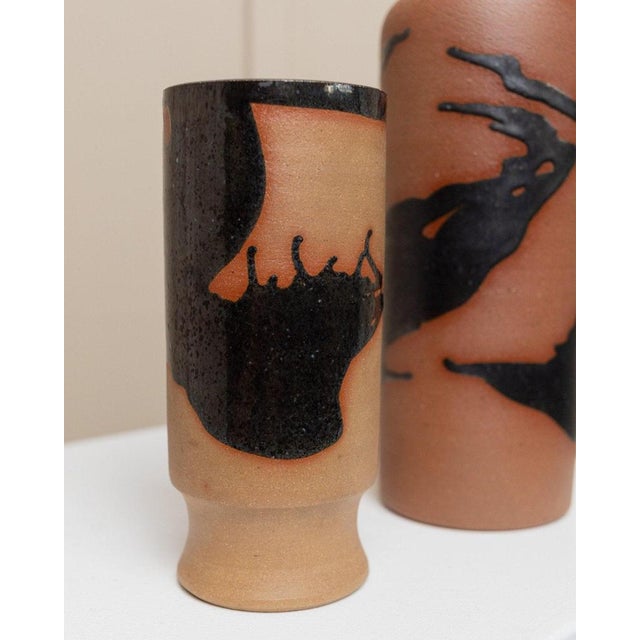 Vintage Studio Ceramic Carafe and Drinking Cup by Tristan Drechsler, 1970s, Set of 2 For Sale - Image 6 of 11