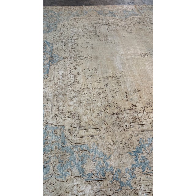 Textile Mid-20th Century Antique Kerman Wool Rug For Sale - Image 7 of 14