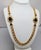 1980s Vintage 1988 Signed Napier Goldtone Cabochon Faux-Onyx Sautoir Necklace For Sale - Image 5 of 8