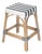 Robias 24.5 in. Seat Height Rectangular Rattan Backless Counter Stool with Footrest, White/Navy Stripe/ Natural Rattan Frame For Sale