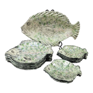 Holland Mold Fish Dinner Set With Platter and Plates - 6 Place Settings
