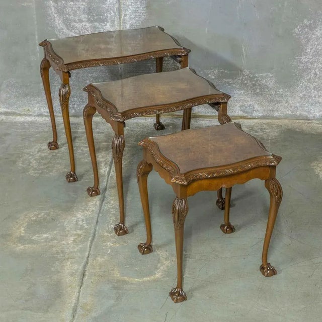Nesting Coffee Tables, 1930s, Set of 3 For Sale - Image 10 of 11