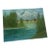 1990s Riverside and Mountains Landscape Painting With Colorful Bushes on Canvas For Sale