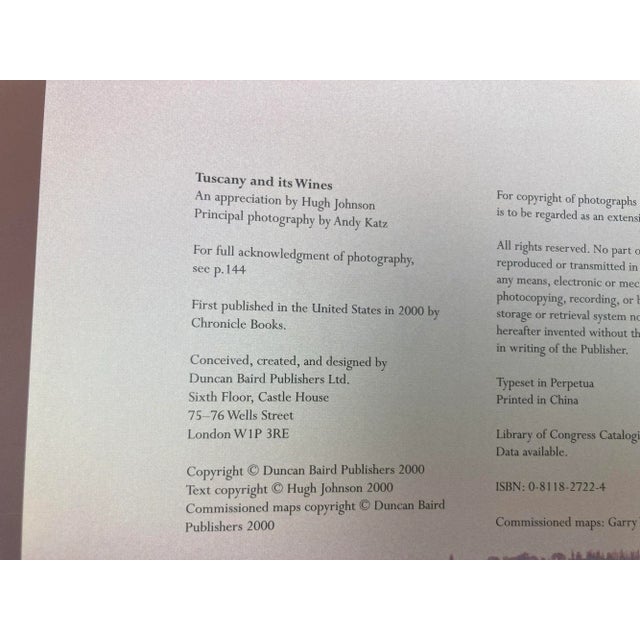 Paper Tuscany and Its Wines by Hugh Johnson Hardcover Book 2000 For Sale - Image 7 of 12