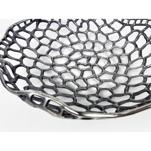 Contemporary l'Objet Large Cast Metal Sculptural Centerpiece Bowl For Sale - Image 3 of 13