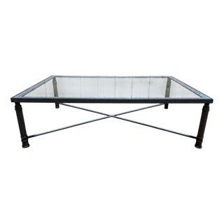 Coffee Table in Iron and Glass, 1980 For Sale