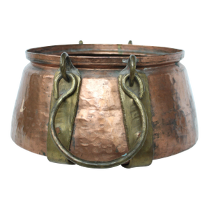 Antique Turkish Copper Cache Pot/ Hand Forged