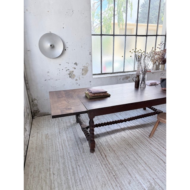 Drapers Oak Table with Extensions, 1900s For Sale - Image 6 of 18