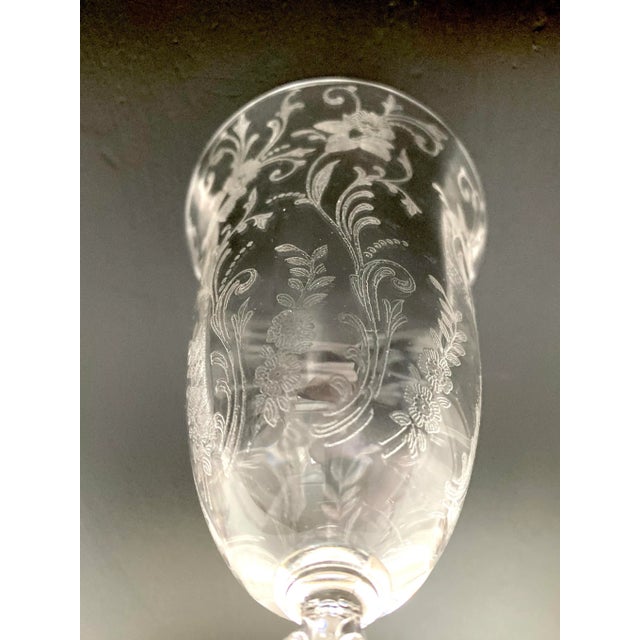 Antique Organic Vine Etched Water Glasses Delicate - a Pair For Sale - Image 4 of 5