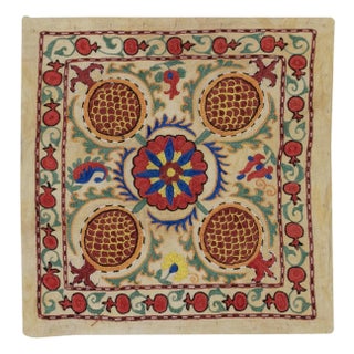 19"x20" All Silk Embroidered Cushion Cover. Handmade Pillowcase. New Toss Pillow For Sale