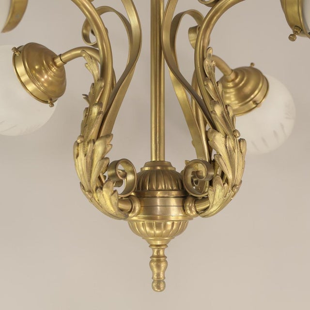 Viennese Baroque Chandelier with Hand-Cut Glass Shades, Austria, 1900s, 1890s For Sale - Image 4 of 9