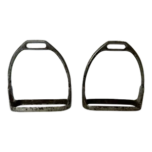 1918 Antique Us Cavalry Horse Saddle Stirrups, Set of 2