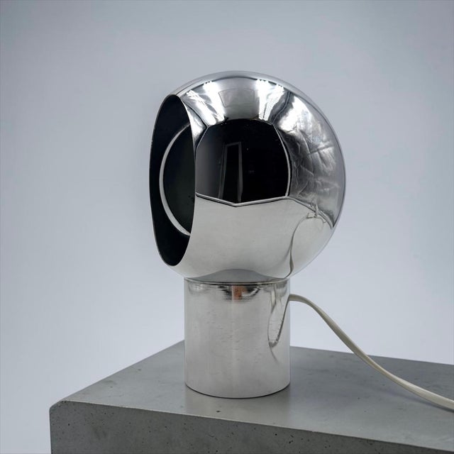 Space Age Chrome Table Lamp with Rotating Eclipse Shade, 1970s For Sale - Image 12 of 15