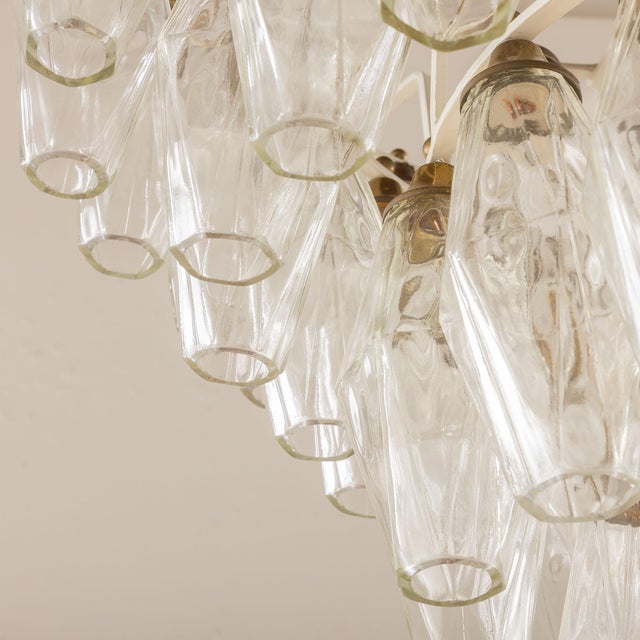Metal Poliedri Chandelier by Carlo Scarpa for Venini, Italy, 1960s For Sale - Image 7 of 13