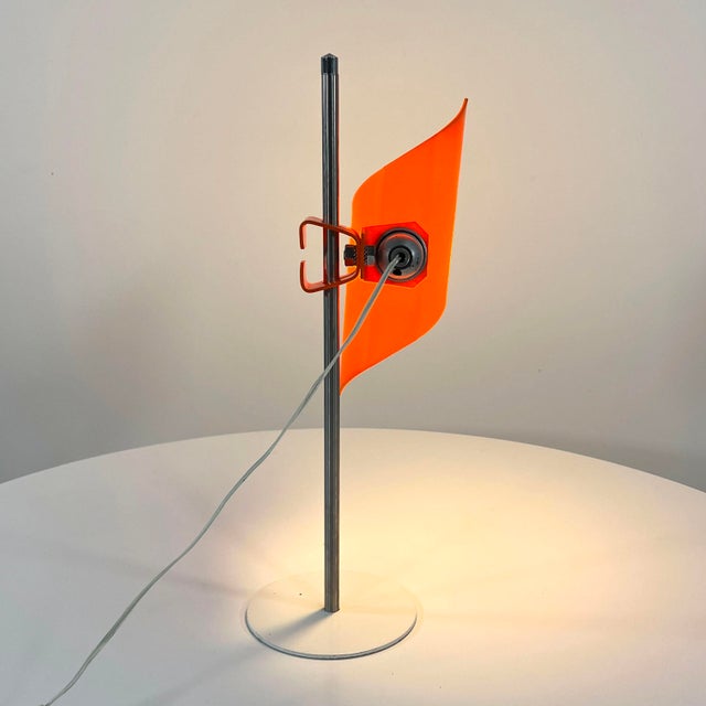 Space Age Adjustable Orange Desk Lamp, 1970s For Sale - Image 3 of 9