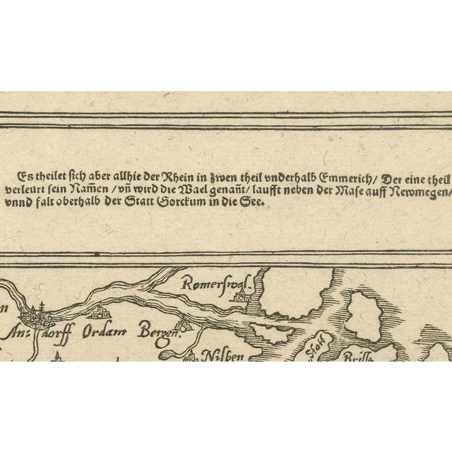 Early Woodcut Map of the Rhine River Region, "Die Dritte Tafel des Rheinstroms," ca. 16th Century This early woodcut map,...