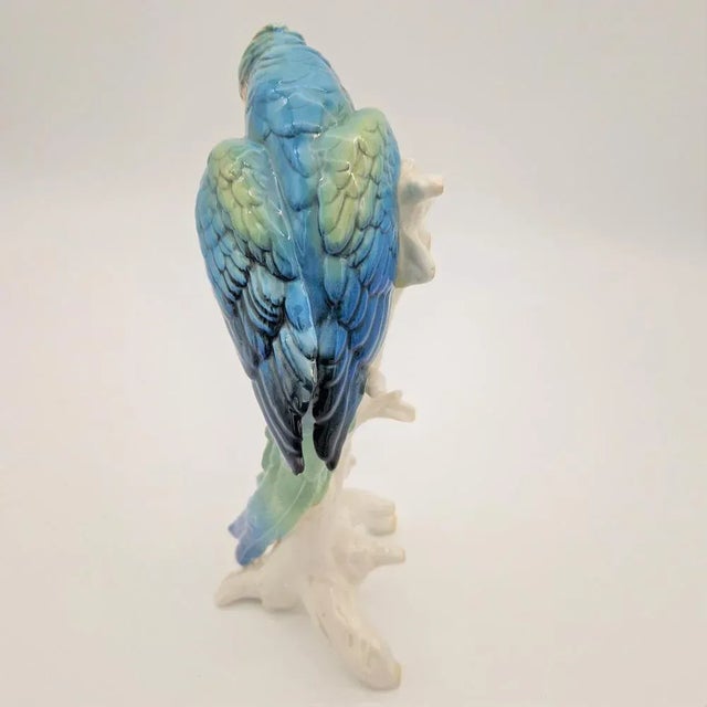 Porcelain Parrot Hand-Painted by Ens, 1930s For Sale - Image 6 of 11