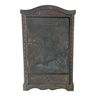 1920's Antique Rustic Wood Curio Display Cabinet For Sale