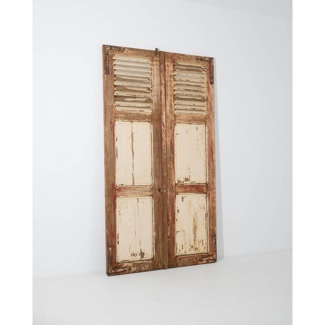 French Provincial 19th Century French Wooden Shutters - A Pair For Sale - Image 3 of 11