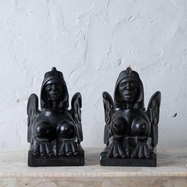 Late 19th Century Egyptian Revival Sphinx Carvings, C.1880 For Sale - Image 5 of 10