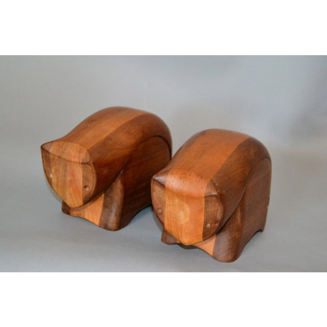 Handcrafted 'Creative Critters' Animal Figurine Jewelry Box Tropical Wood, Pair For Sale - Image 4 of 13