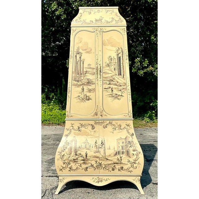 Vintage Boho Painted Grand Tour Cabinet For Sale In West Palm - Image 6 of 12