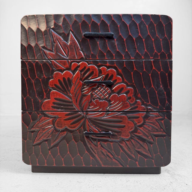 Kamakura-Bori Haribako Peony Jewellery Cabinet, Japan, 1970s For Sale - Image 12 of 12