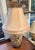 Vintage Chinoiserie Handpainted Glass Oriental Lamp For Sale - Image 4 of 9