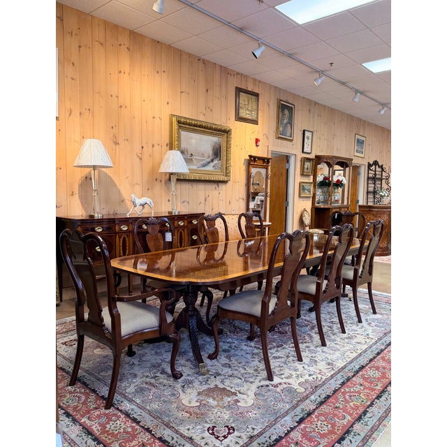 Traditional Karges by Hand Duncan Phyfe Style Mahogany Dining Set For Sale - Image 3 of 11