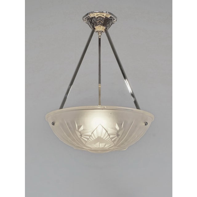 Art Deco French Art Deco Pendant Light by Mouynet & Degue 1930 France - 2 Available For Sale - Image 3 of 10