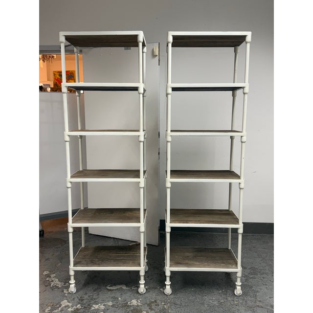 Design Plus Gallery presents a Pair of Dutch Industrial Narrow Single Shelving Units by Luay Al-Rawi for Restoration...