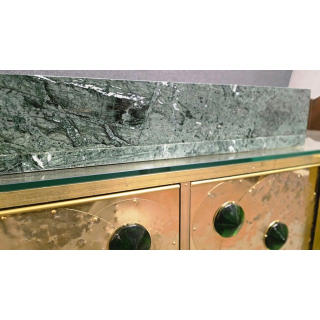 Brass Vanity Table with Murano Glass Inlays and Marble Sink from Justfurnituress SRL For Sale - Image 14 of 18