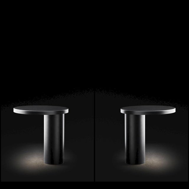 Cylinda Black Metal Table Lamps by Angeletti & Ruzza for Oluce, Set of 2 For Sale - Image 13 of 14