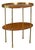 English Midcentury Mahogany Oval Two-Tiered Table with Brass Accents For Sale