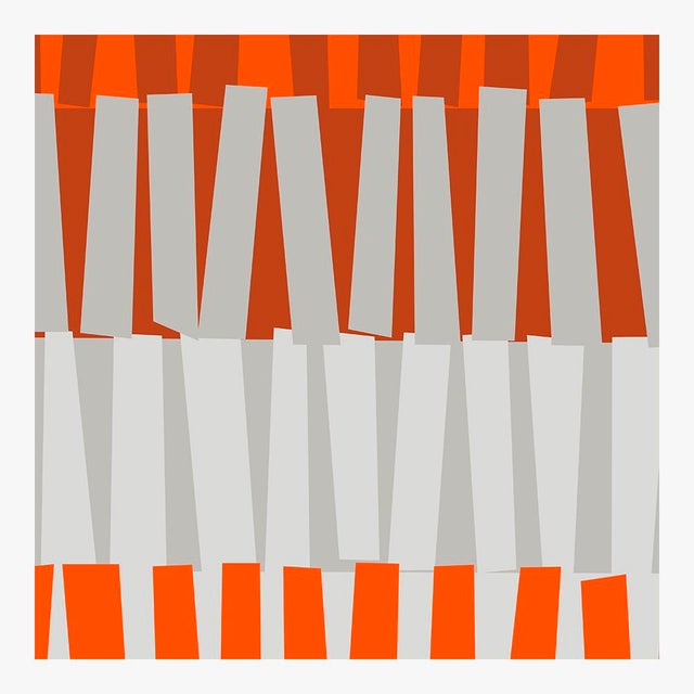 Mid-Century Modern Color Rhythm in Orange Fine Art Print 45" X 55" by Liz Roache For Sale - Image 3 of 6