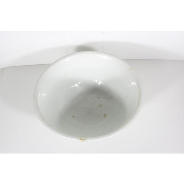 Farmhouse Antique 11” White Ironstone Mixing Bowl Dresden White Granite Country Farmhouse Made in Usa For Sale - Image 3 of 11